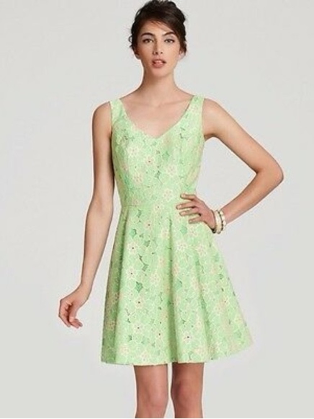 LILLY PULITZER Freja Dress in New Green Pique Lace